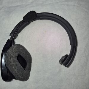 On-Ear Black Headphones with Boom Microphone - Comfortable Fabric Ear Pads